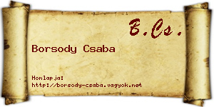 Borsody Csaba névjegykártya